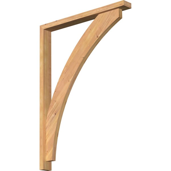 Ekena Millwork Thorton Block Smooth Bracket w/ Offset Brace, Western Red Cedar, 3 1/2"W x 32"D x 44"H BKT0402X32X44THR05SWR - main